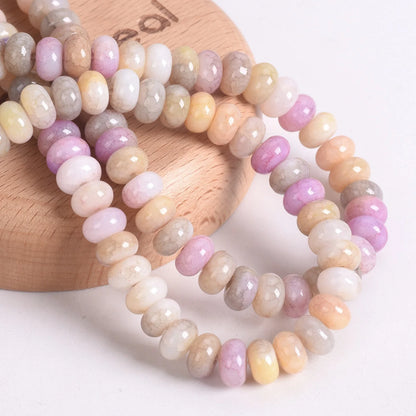 50pcs Mixed Colors Rondelle Shape 8x5mm Opaque Glass Loose Spacer Beads Lot For Jewelry Making DIY Bracelet Findings - Purple