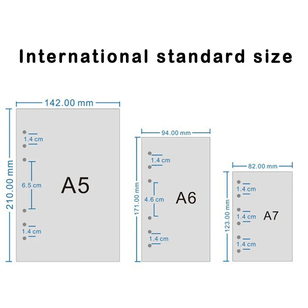 45 Pieces A5 A6 A7 6ring Loose Leaf Notebook Refill Binder Inner Page Budget Weekly Monthly To Do Line Dot Grid Paper Station