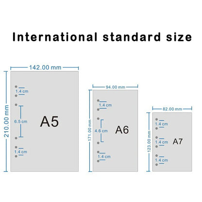 45 Pieces A5 A6 A7 6ring Loose Leaf Notebook Refill Binder Inner Page Budget Weekly Monthly To Do Line Dot Grid Paper Station