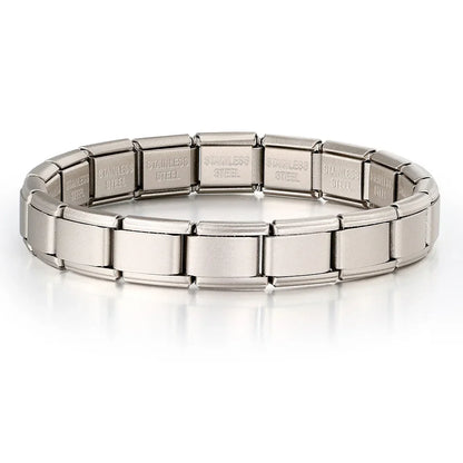 2025 New Men and Women Starry Colors 18 Pieces Italian Charm Fit 9mm Stainless Steel Modular Bracelet Jewelry - Starlight Sil