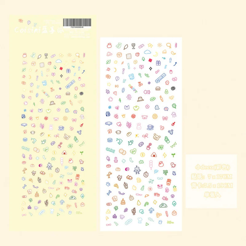 Cute Cartoon Little Pattern Deco Sticker Hand Account Star Card Photo Album Planner Scrapbook Notebook Diary Decorative Stick