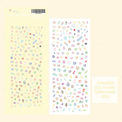 Cute Cartoon Little Pattern Deco Sticker Hand Account Star Card Photo Album Planner Scrapbook Notebook Diary Decorative Stick
