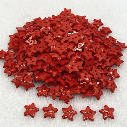 New 12mm-15mm-20mm Colours Five- Pointed Star with Two Eye Buttons Resin Sewing Buttons Diy Scrapbooking Multicolour
