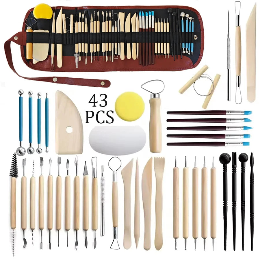 Pottery Clay Sculpting Tools Kit 8-61 Pcs/Set, Ceramic Wax Clays Carving Tools for Art Craft Pottery Sculpting Modeling Tool 