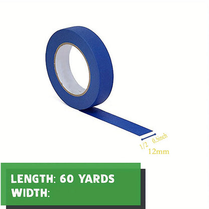 Blue Painters Tape, 1/2 inch,3/4 inch,1 inch,2 inch, Multi Size Painting Masking Tape, Clean Release Paper Tape for Home - 1-