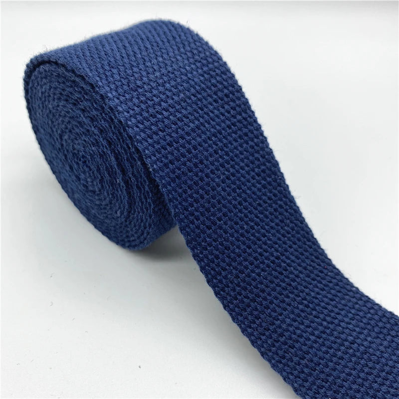 25mm 30mm 38mm 2yards Cotton Webbing Strap Canvas Cotton Ribbon For Knapsack Strapping Bags Crafts DIY Belt Bag Dog Accessori