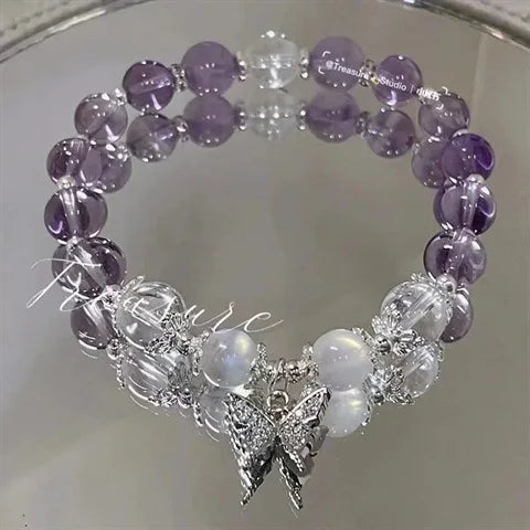 New Simple Beads Crystal Bracelet For Women Girls Korean ins Flower Fox Feather Tassel Bracelets Best Friend Jewelry Gifts 20