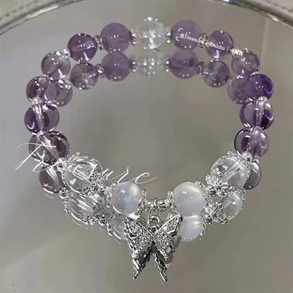 New Simple Beads Crystal Bracelet For Women Girls Korean ins Flower Fox Feather Tassel Bracelets Best Friend Jewelry Gifts 20
