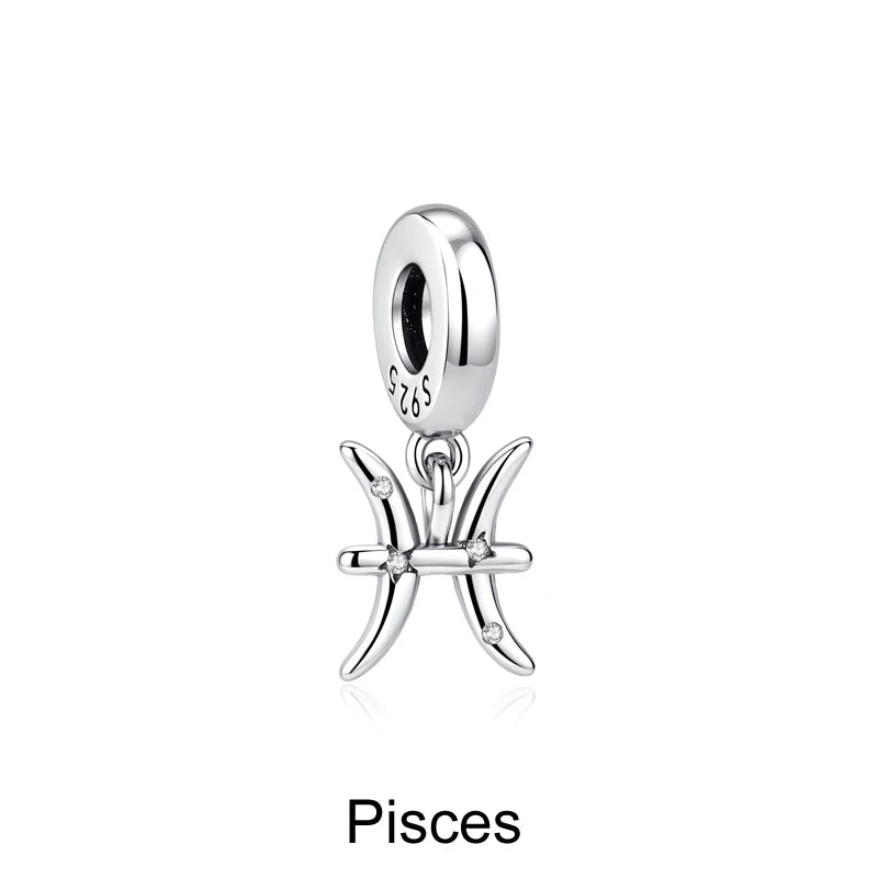 925 Sterling Silver Charms Fit Original Bracelets Star Moon Sun Spaceman Pendant Beads DIY Women Necklaces Jewelry - 24