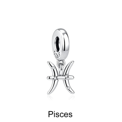 925 Sterling Silver Charms Fit Original Bracelets Star Moon Sun Spaceman Pendant Beads DIY Women Necklaces Jewelry - 24