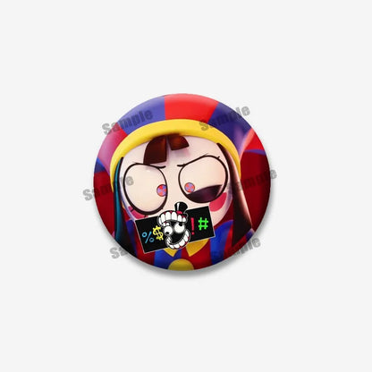 Creative Funny P-Pomni Enamel Pins Cute Cartoon Character Round Brooch DIY Backpack Jacket Collar Badge Jewelry Gifts for Fri