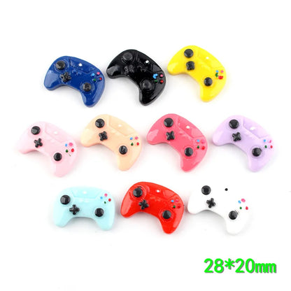8pcs Resin Flatback Miniature Game Controller Cabochon Kawaii Flat Cabochons DIY Craft Decoration Accessories