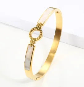 Stainless Steel With Zirconia Bracelet Bangle Simple Jewelry