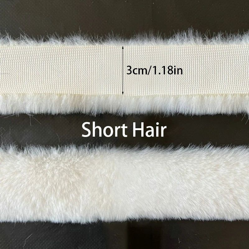 1m Faux Rabbit Fur Ribbon Trimming Fabric Soft Fluffy Plush Hair Tapes Stripe Fabric For DIY Garment Crafts Sewing Accessorie