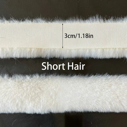 1m Faux Rabbit Fur Ribbon Trimming Fabric Soft Fluffy Plush Hair Tapes Stripe Fabric For DIY Garment Crafts Sewing Accessorie