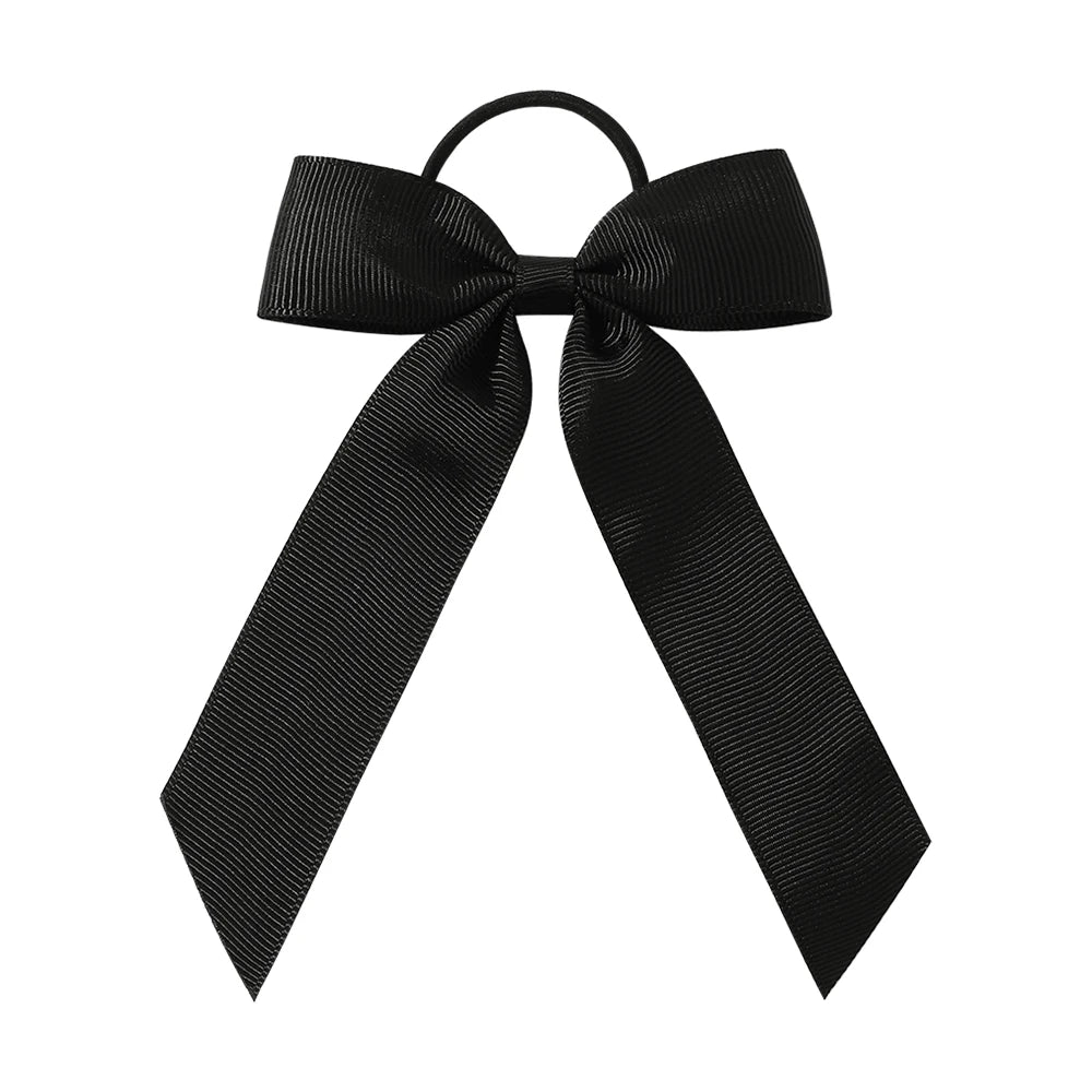 1PC Solid Color Ribbon Pigtail Hair Bows Elastic Hair Bands Holders Ties Hair Accessories for Baby Girls Infants Toddler - 43