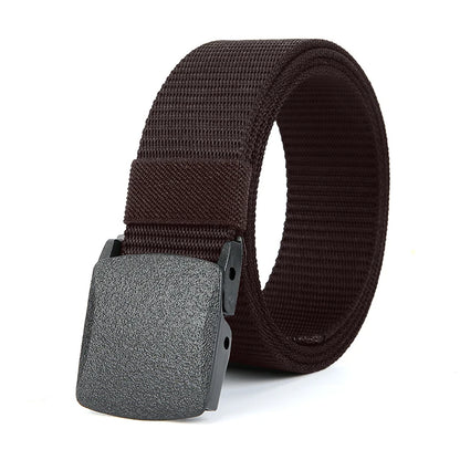 Military Automatic Buckle Nylon Belt Outdoor Hunting Multifunctional Tactical Canvas Belt Men Belt - QT3 coffee