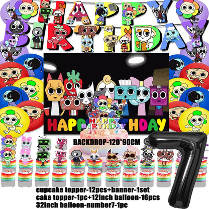 Dandys World Theme Birthday Party Decoration Disposable Tableware Dandy Balloon Napkin Backdrop For Baby Shower Kid Gift Supp