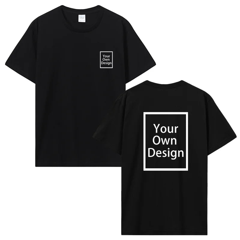 Custom Cotton Customized Print Short Sleeve T Shirt Summer Tops Tees DIY Your Like Photo Or Logo Cotton T-shirt Men Clothing 