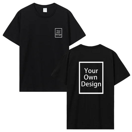 Custom Cotton Customized Print Short Sleeve T Shirt Summer Tops Tees DIY Your Like Photo Or Logo Cotton T-shirt Men Clothing