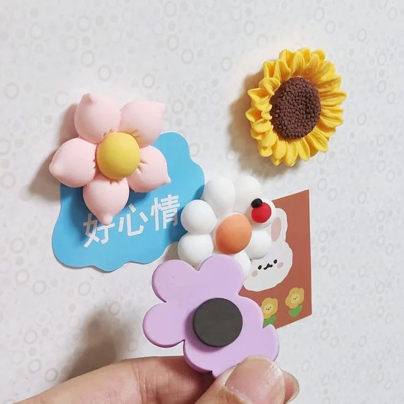 10pcs Christmas Fridge Magnet Apple Tree Santa Claus Bear Figurine Resin Refrigerator Fridge Magnet Kitchen Decor Accessories