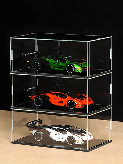 1pc Clear Acrylic Display Case Dustproof Toys Figures Car Trucks Vans Model Box Collection Storage Organizer Countertop Show 