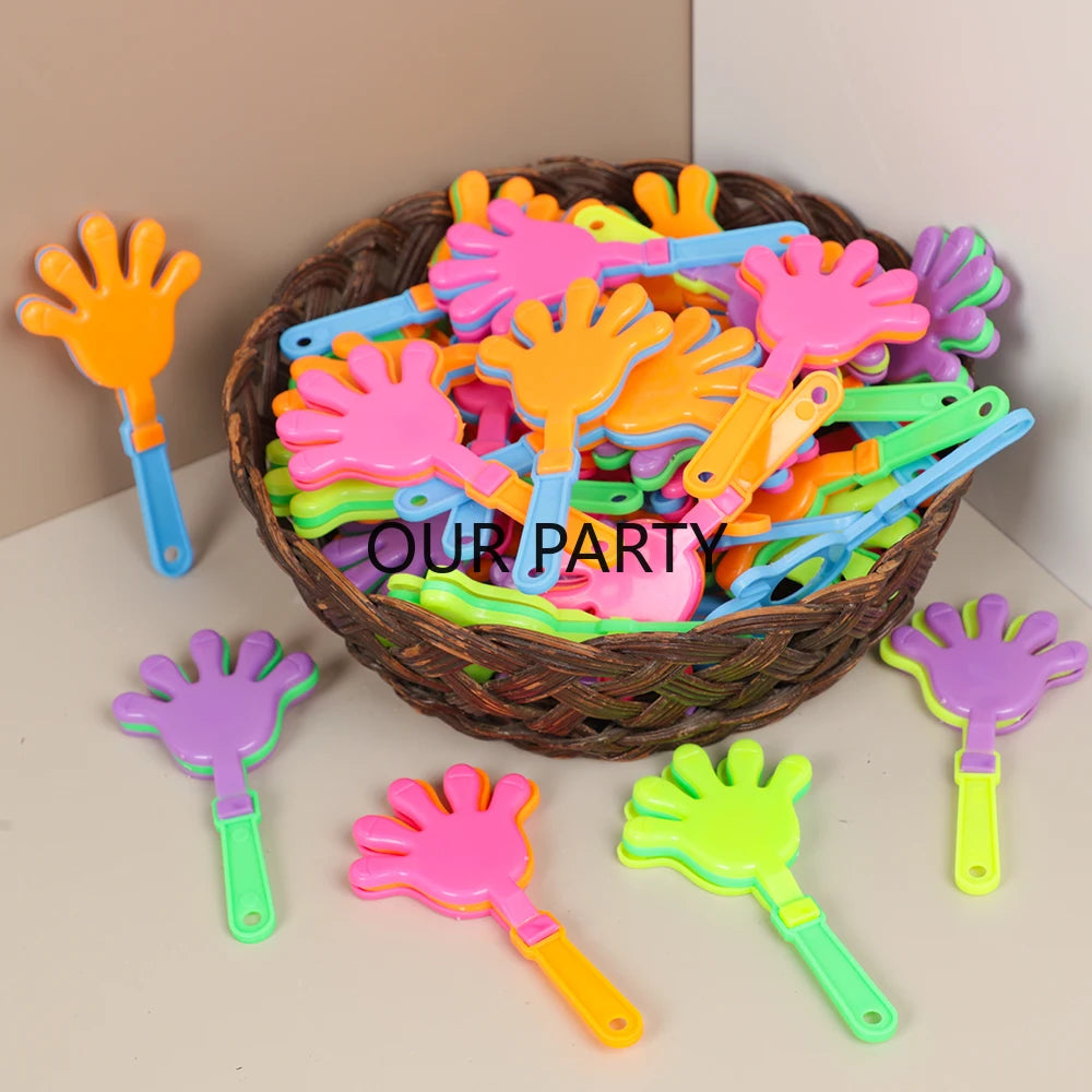 20Pcs Colorful Mini Hand Clapper Cheering Props Clap Your Hands Toys for Kids Birthday Party Favors Baby Shower Pinata Filler