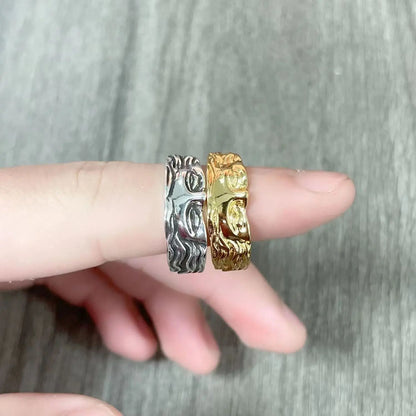 Creative Venus Half Mask Ring For Men Vintage Carving Opening Adjustable Ring Fashion Jewelry Gifts