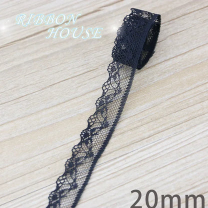 (10 yards/roll) Black lace fabric ribbon Webbing Decoration Lovely gift packing Material - 37