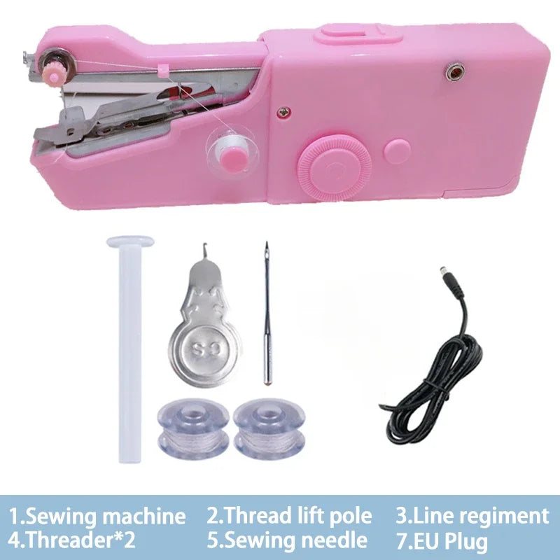 Portable Manual Sewing Machine Handheld Rope-free Electric Quick Build DIY Apparel Supplies Arts Crafts Home Garden Embroider