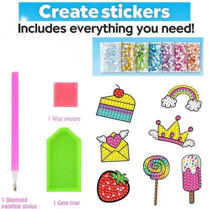 12 Create Big Gem Diamond Painting Sticker Kit Art Craft Girls Boys Unicorn Animal Sealife Magical Mosaic Dot Sticky Toys Gif