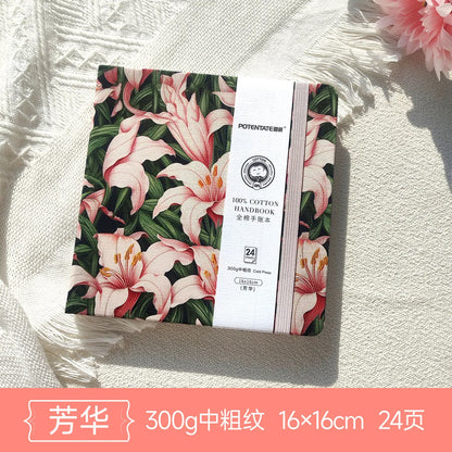 POTENTATE Watercolor 100% Cotton Paper Pad 24 Sheets10x10cm/9x14cm/13x19cm Artists Beginners Watercolor Sketchbook Drawing Pa