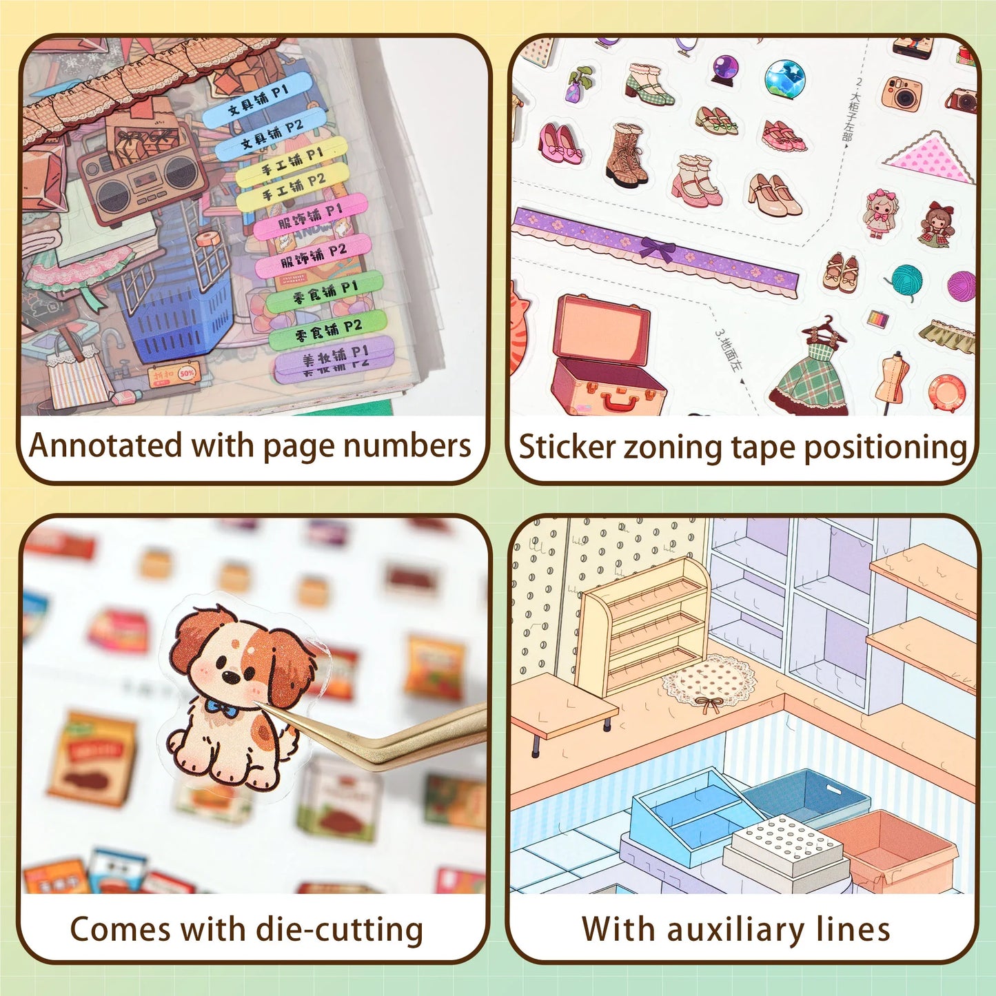 8 Types of Scene Simulation Store Management Stickers Collection, Immersive Miniature Stickers, Supermarket and Convenience S