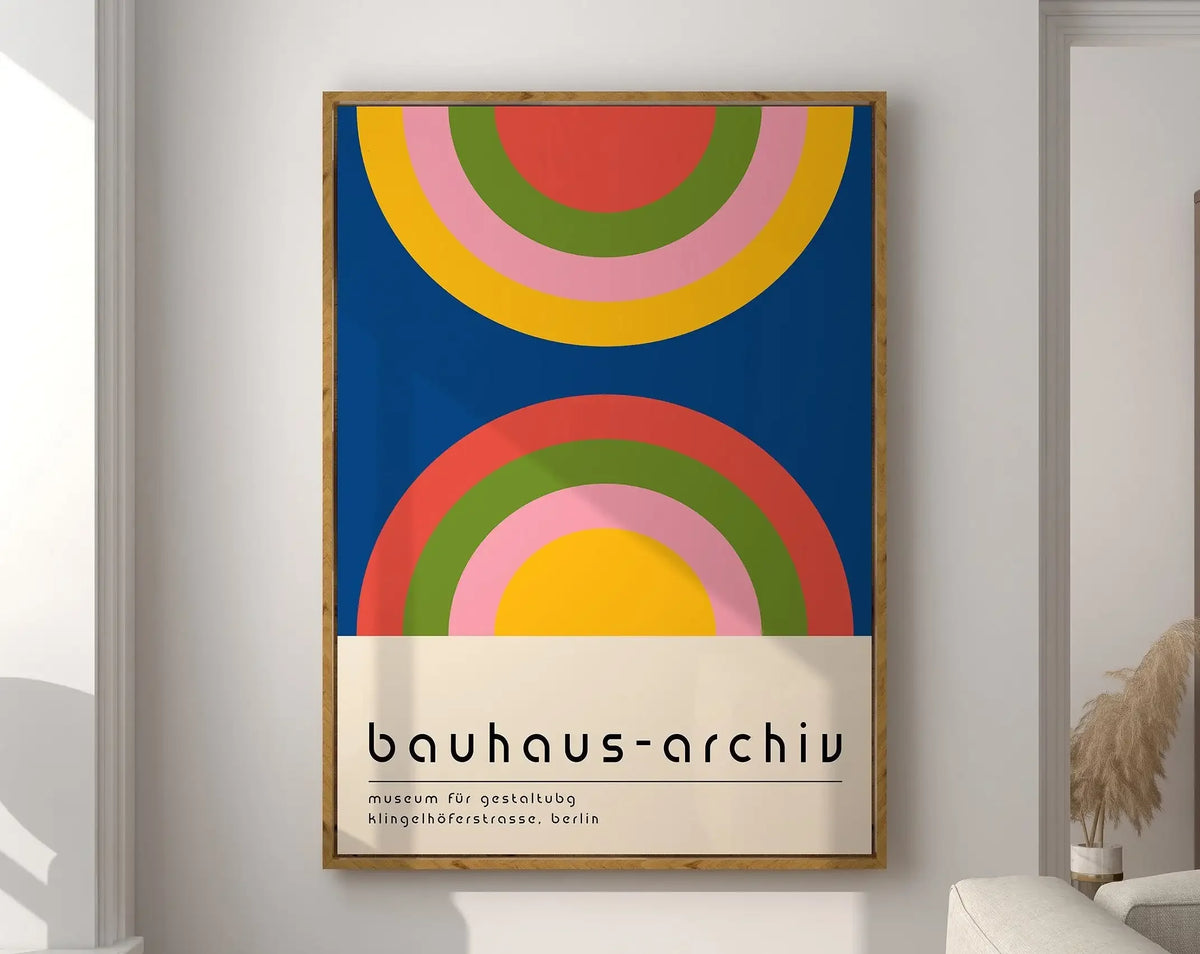 Mid Century Bauhaus Geometric Canvas Prints Poster Retro Abstract Wall Art Painting Pics for Modern Living Room Home Decorati
