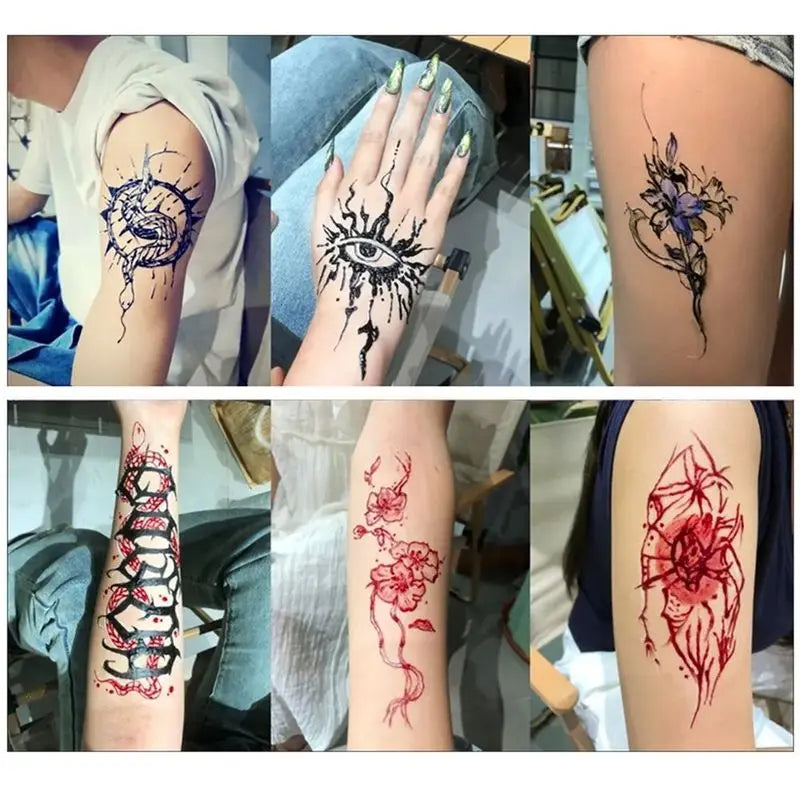 Natural Temporary Flash Tattoo Paste Black Henna For DIY Tattoo Sticker Body Paint Tattoo Cream Indian Wedding Henna Tattoo P