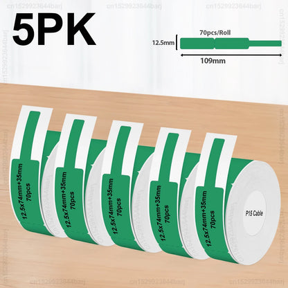 2/5/10Rolls P15 Thermal Label Sticker for Phomemo D30 Q30 Marklife P15 P12 DELI Q2 Label Maker White 12x40mm 15x30mm Label Ta