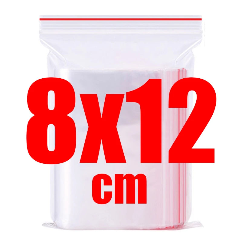 500/100pcs Self Sealed Bags Plastic Storage Bag for Jewelry Food Pills Transparent Zipper Storage Bag Package Pouches