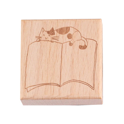 Cute Cat Daily Monthly Calendar Wood Stamp Journaling To Do List Memo Clock in Stamps for Scrapbooking Hobby DIY Craft Suppli