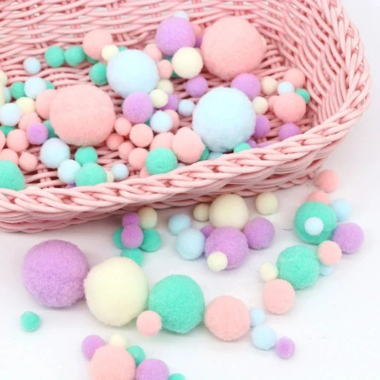Kids DIY Pompoms Toy Craft Supplies Mini Fluffy Pompon 10/15/20/25mm Pom Poms Christmas Home Decoration Accessories 100pcs/50