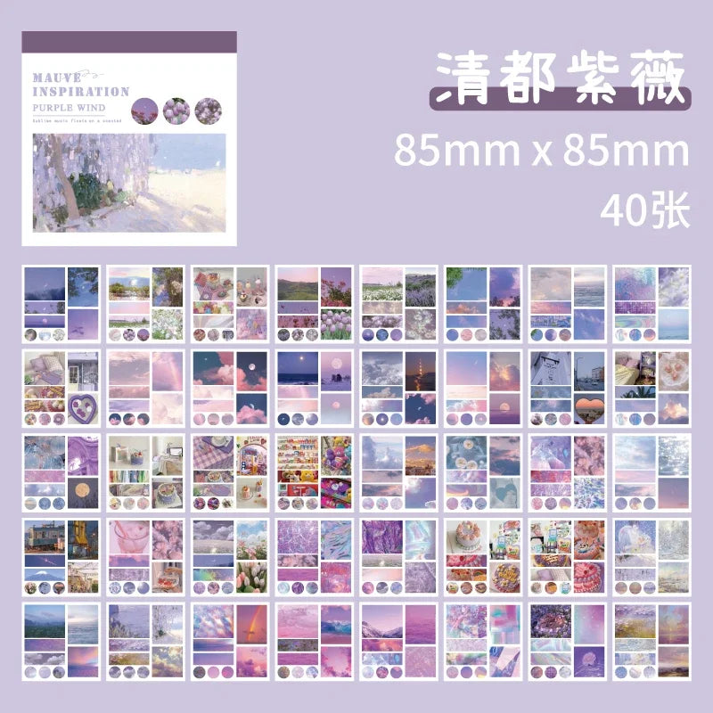 Journamm 40pcs/pack Aesthetics Decor Stickers Book DIY Scrapbooking Supplies Album Creative Stationery Already Cut Ins Sticke