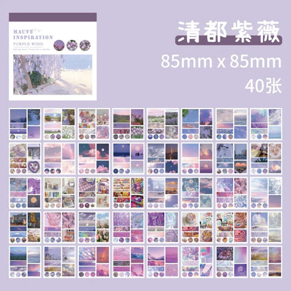 Journamm 40pcs/pack Aesthetics Decor Stickers Book DIY Scrapbooking Supplies Album Creative Stationery Already Cut Ins Sticke