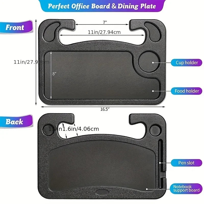 1pc Multifunctional Car Steering Wheel Tray Table Steering Wheel Storage Rack Storage Board Card Table Car Mounted Dining Tra