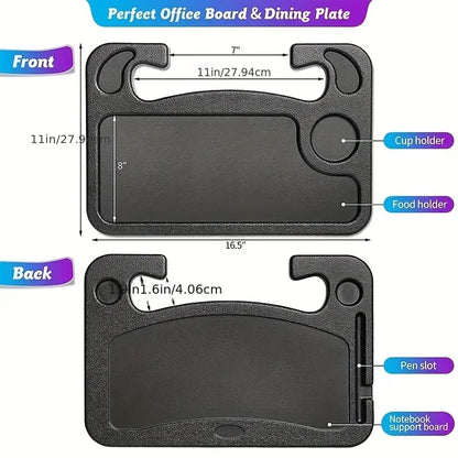 1pc Multifunctional Car Steering Wheel Tray Table Steering Wheel Storage Rack Storage Board Card Table Car Mounted Dining Tra