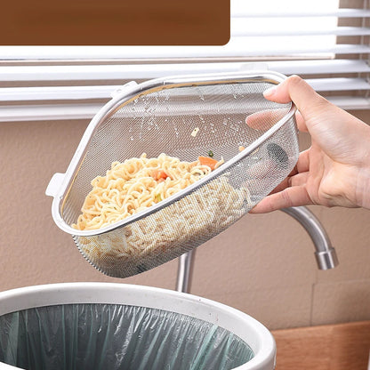 Kitchen Sink Drain Basket Stainless Steel Triangle Food Vegetables Peel Egg Filter Storage Organizer Kitchen Shelf Rack Drain