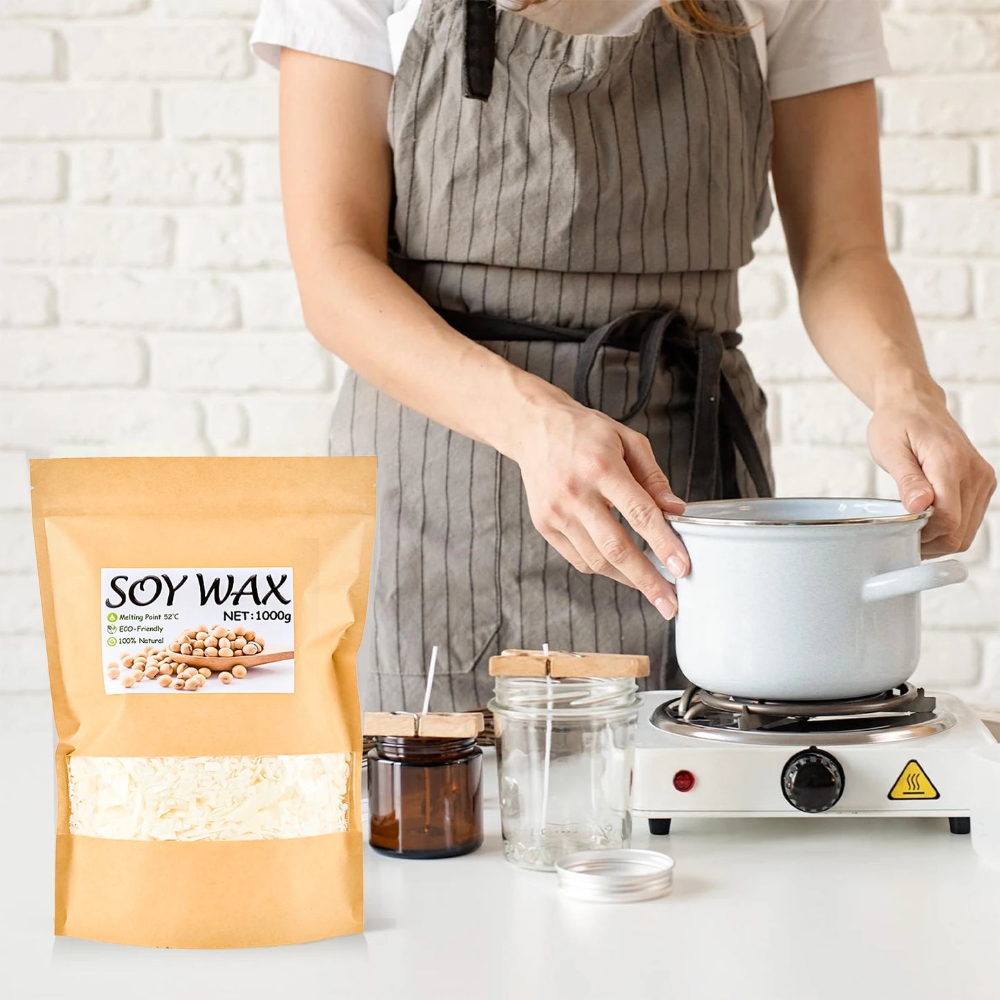 100g-1000g Natural Soy Wax DIY Handmade Candles Crafts Making Supplies 100% Additive-Free Wax Flakes Scented Candle Raw Mater