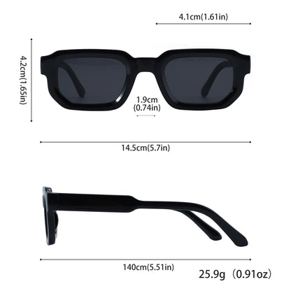 6PCS/Set Women Vintage Rectangle Frame Sunglasses Fashion Retro Sun Glasses Design Glasses Eyewear Men Goggle