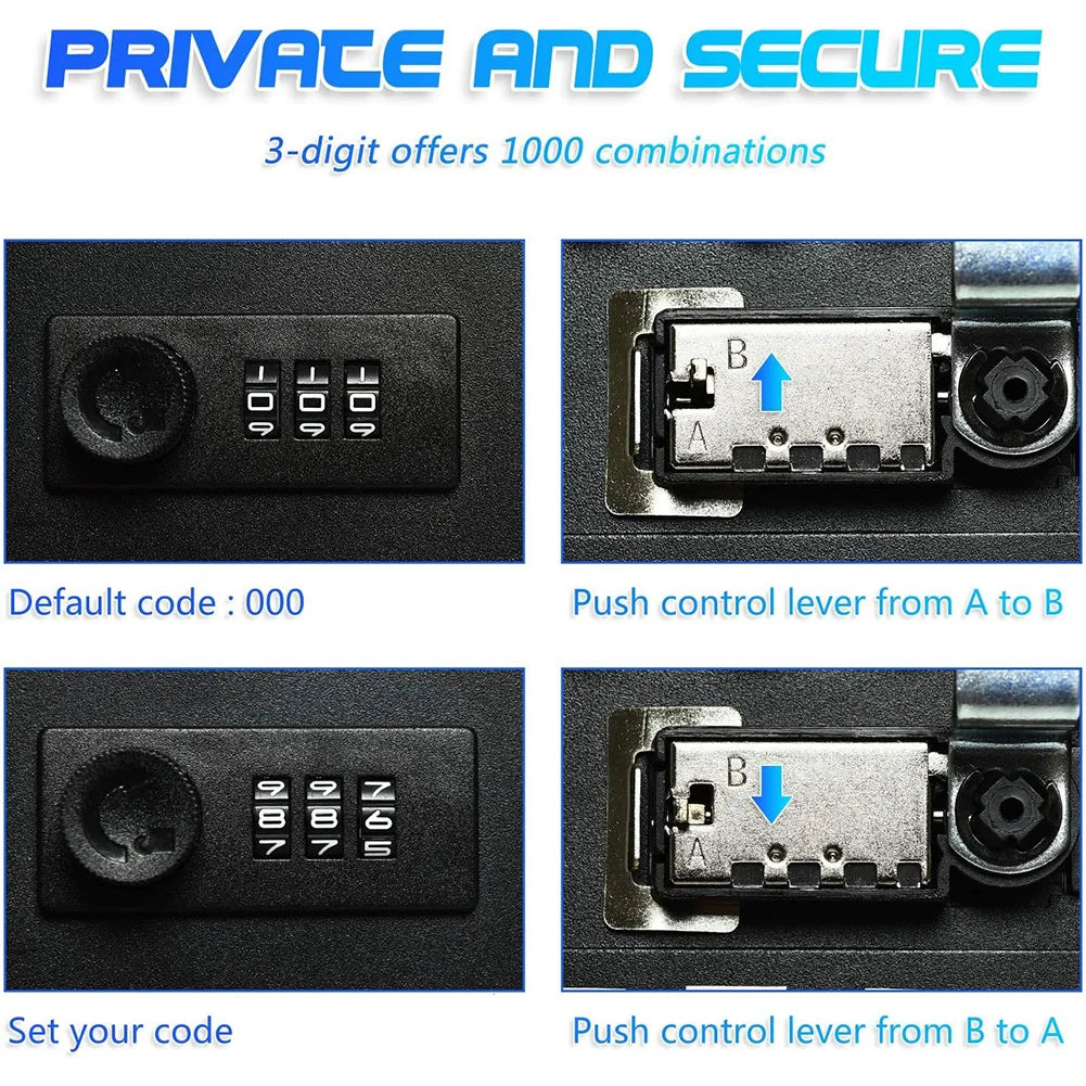 Combination Key Cabinet with Key/Code Lock 20 Key Hooks Key Cabinet Security Lock Wall Mount Box Key Holder Box Home Safe Box