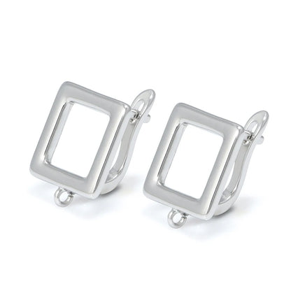 Silver Color Brass Earring Hooks for DIY Jewelry Making Handmade Silver Color Jewelry Accessories Findings Eawires - Rhodium 