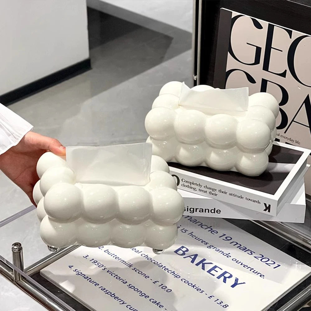 Cloud Design Tissue Box Living Room Coffee Table Towel Dispenser Desktop Paper Storage Holder Kitchen Decor Car Tissue Organi