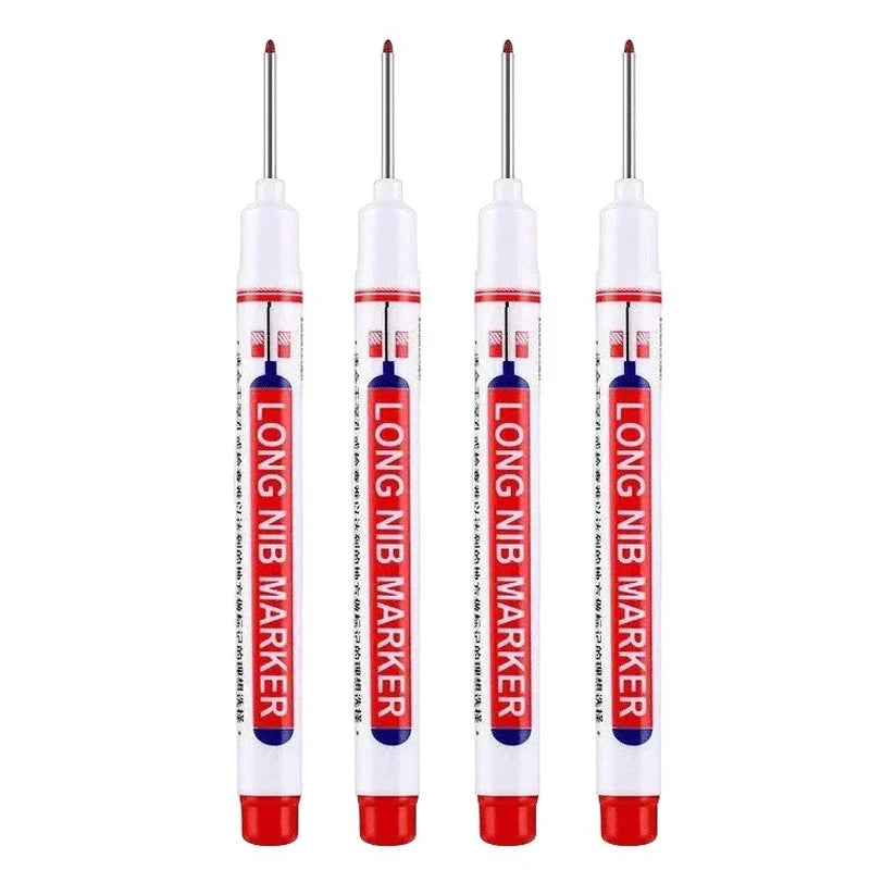 4Pcs/Set 20mm Deep Hole Long Nib Head Markers For Metal Perforating Pen Waterproof Bathroom Woodworking Decoration Multi-Purp